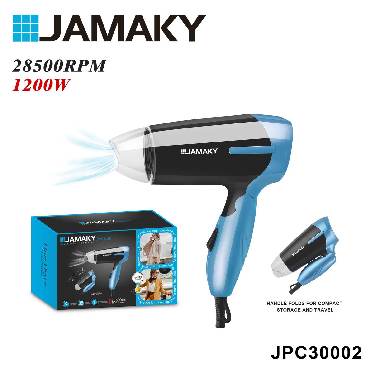 Πιστολάκι μαλλιών ταξιδιού - JPC30002 - 000204 - Image 3