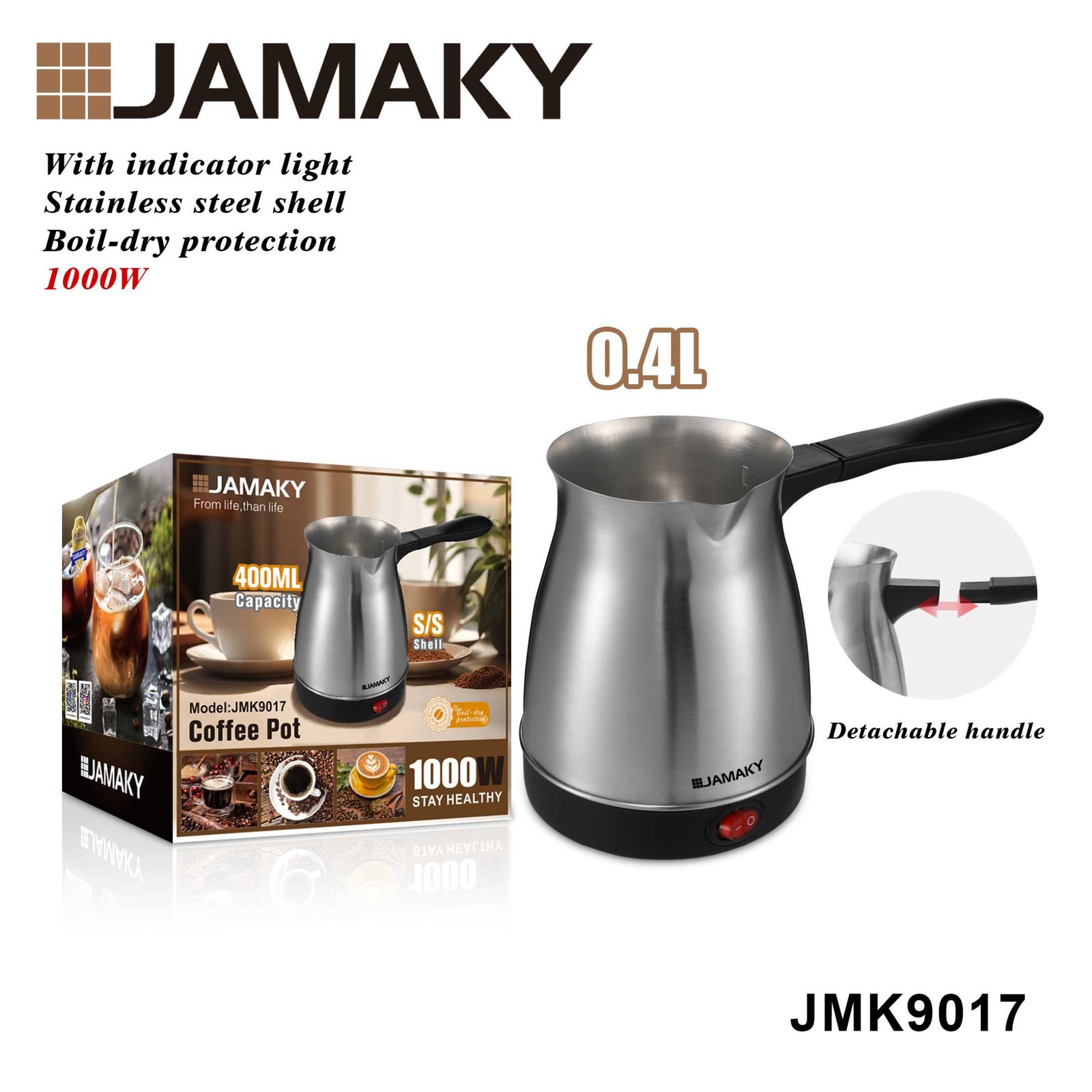 Ηλεκτρικό μπρίκι ελληνικού καφέ - JMK9017 - 017012 - Image 3