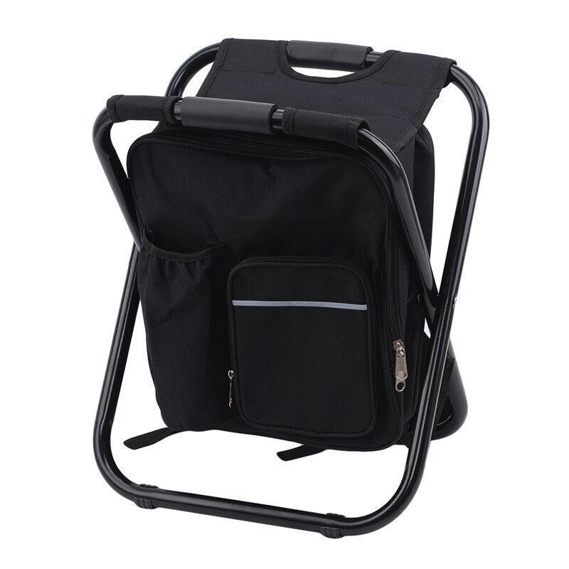 Πτυσσόμενο σκαμπό και σακίδιο camping - 1344 - 170105 - Black