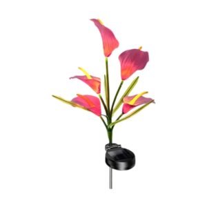 Φωτιζόμενα διακοσμητικά λουλούδια LED με ηλιακό πάνελ - μωβ.