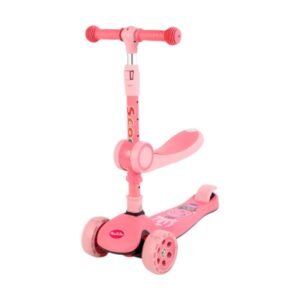 Παιδικό πατίνι τρίκυκλο με κάθισμα & λαβή - JX806 - 630118 - Pink