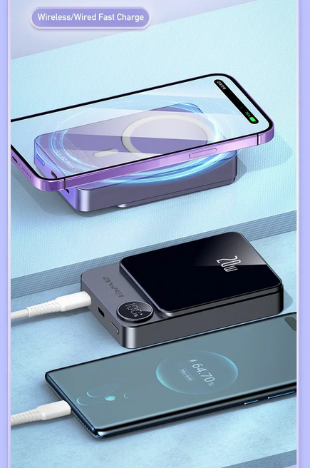 Powerbank μαγνητικής φόρτισης - P39K - 10.000mah - 20W - AWEI - 005500 - Grey - Image 3