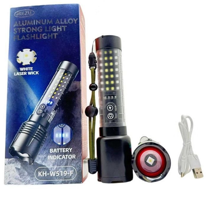 Επαναφορτιζόμενος φακός LED - W519 - 123583 - Image 3