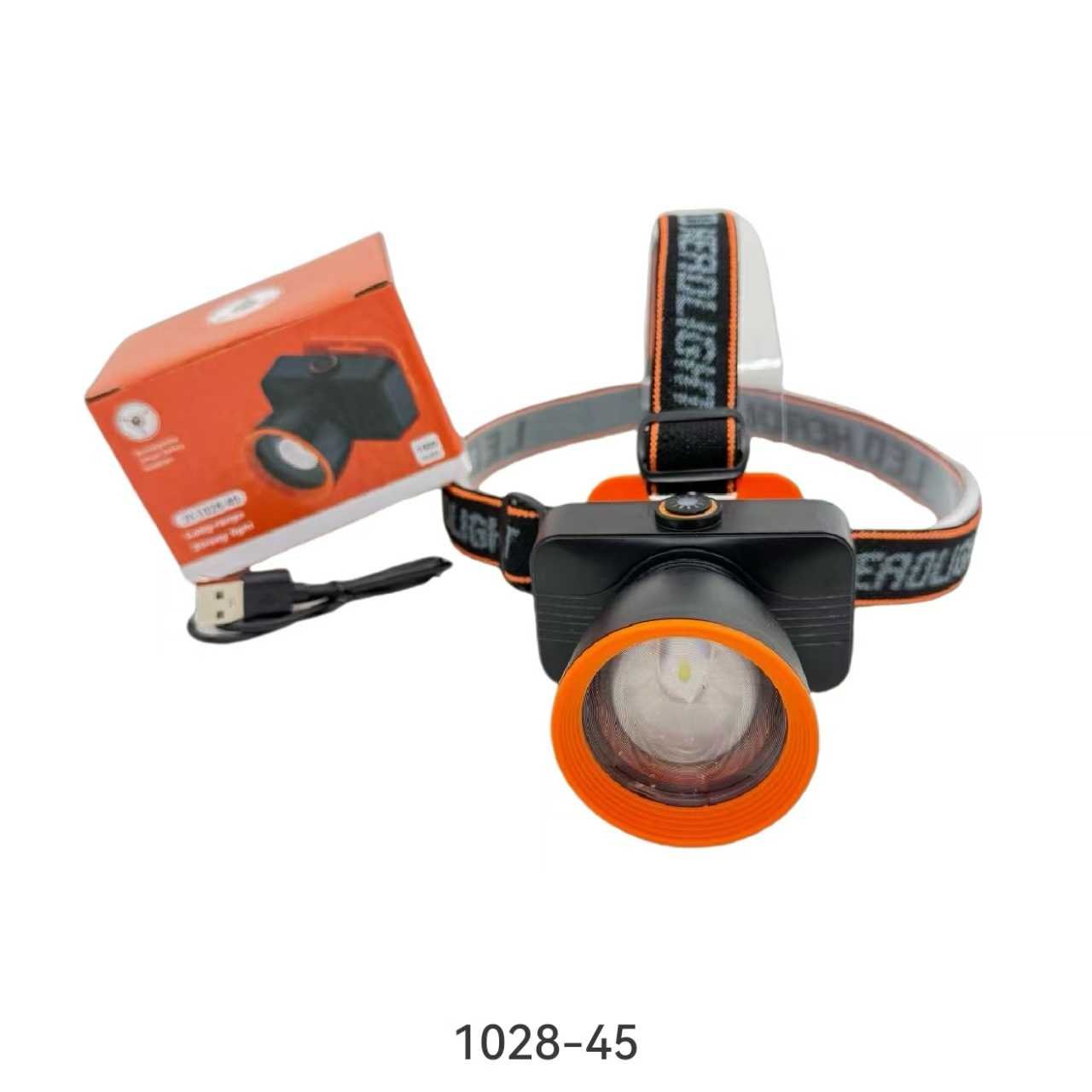 Επαναφορτιζόμενος φακός κεφαλής LED FA-1028-45S με 6000Κ φωτισμό και ρυθμιζόμενο λουρί.