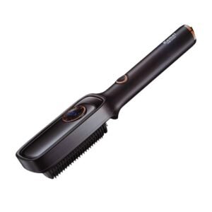 Ηλεκτρική βούρτσα ισιώματος μαλλιών Kemei KM-3103 σε λευκό και μαύρο χρώμα.