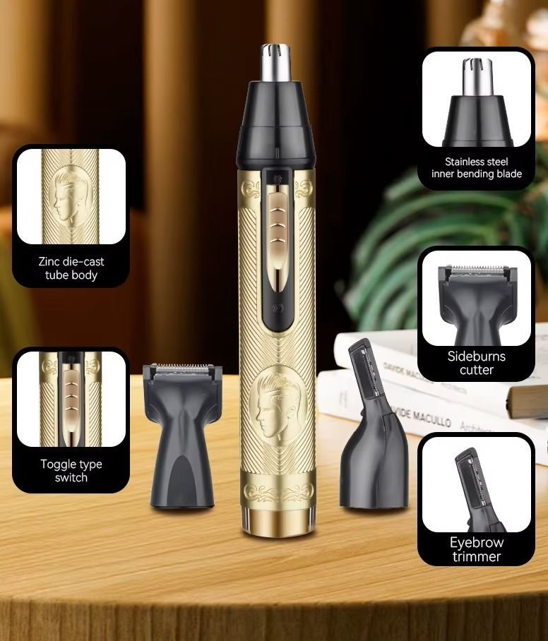 Ξυριστική μηχανή KM-133 της Kemei με τρεις κεφαλές για περιποίηση.