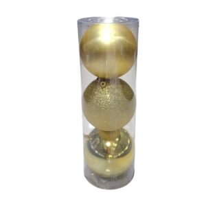 Σετ Χριστουγεννιάτικες μπάλες - 12cm - 3pcs - 326123 - Gold