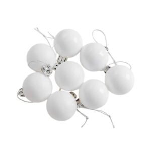 Σετ Χριστουγεννιάτικες μπάλες - 8cm - 6pcs - 326086 - White