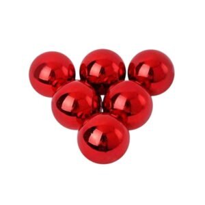 Σετ Χριστουγεννιάτικες μπάλες - 8cm - 6pcs - 326086 - Red