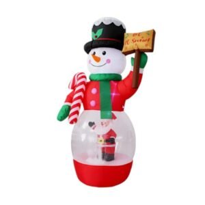 Φουσκωτός διακοσμητικός Χιονάνθρωπος με κινούμενο χιόνι - 2.1m - 817124