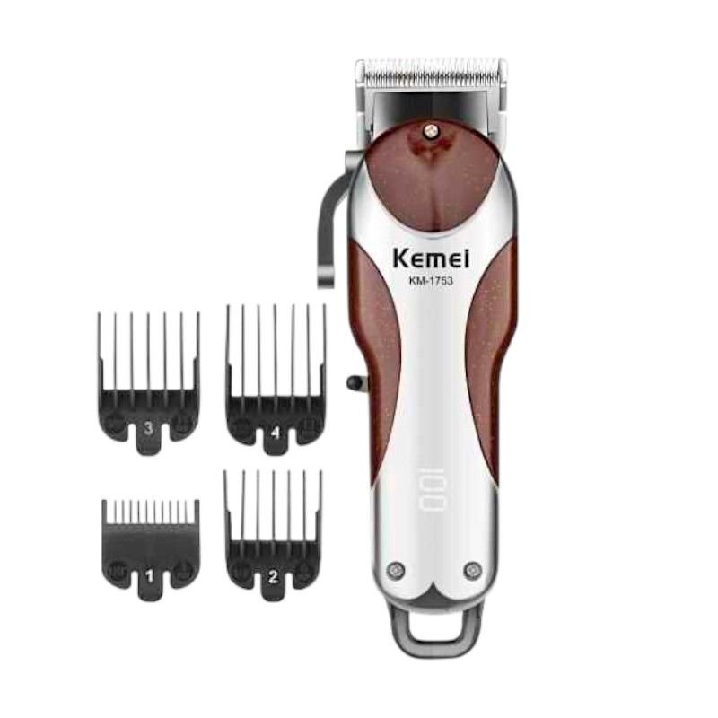 Κουρευτική Μηχανή KM-1753 Kemei - Silver/Red