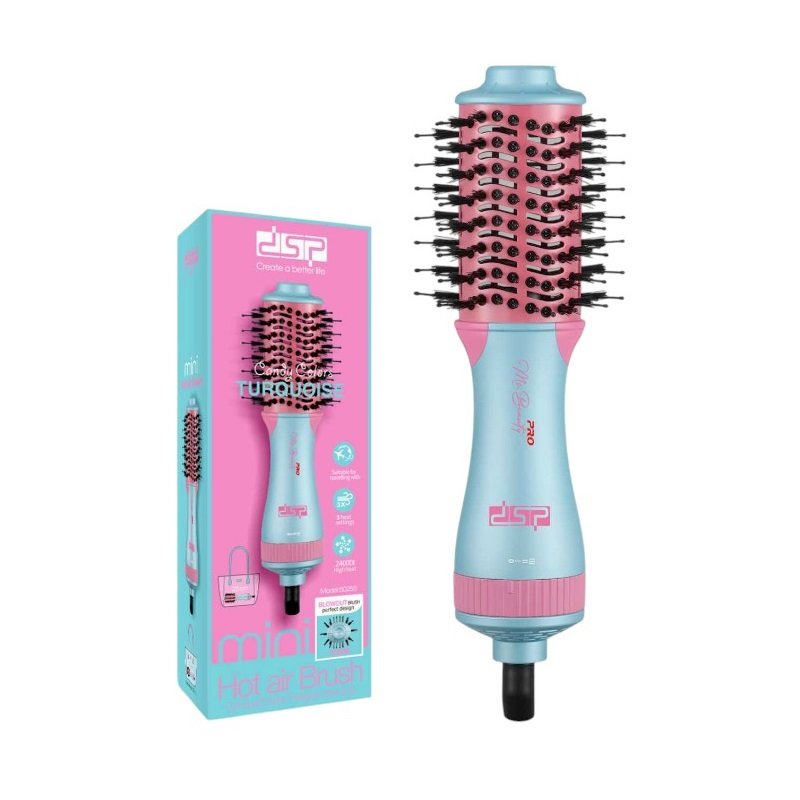 Ηλεκτρική βούρτσα ισιώματος μαλλιών DSP σε μπλε και ροζ χρώμα