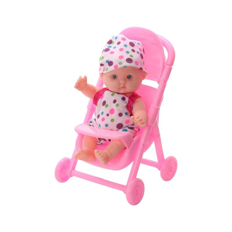 Παιδικό καροτσάκι mini με κούκλα σε εκπληκτικό σχέδιο