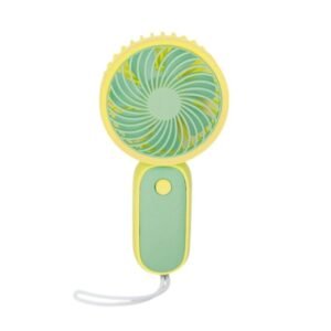 Επαναφορτιζόμενος mini ανεμιστήρας HQ66-19 σε κίτρινο και πράσινο χρώμα.