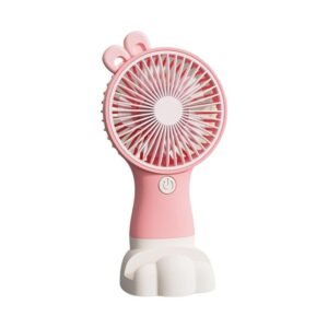 Φορητός επαναφορτιζόμενος μίνι ανεμιστήρας σε ροζ χρώμα