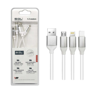 Καλώδιο φόρτισης Fast Charge 3in1 με Micro USB, Type C και Lightning