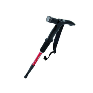 Τηλεσκοπικό μπαστούνι ορειβασίας Red με φακό LED και πυξίδα