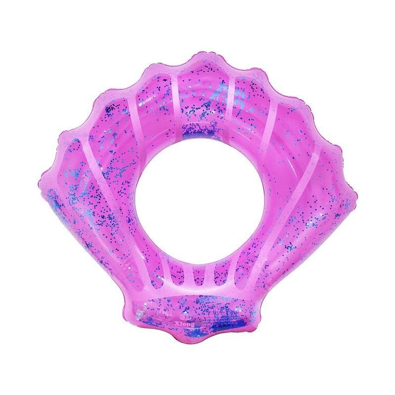 Φουσκωτό σωσίβιο κοχύλι 80cm σε ροζ χρώμα με glitter