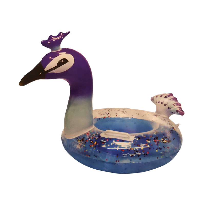 Φουσκωτό σωσίβιο θαλάσσης παγώνι με χρυσόσκονη