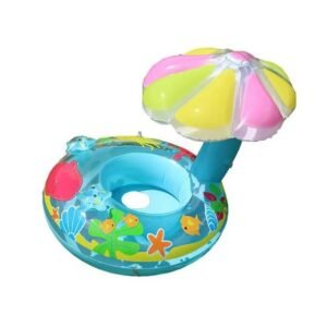 Παιδικό φουσκωτό σωσίβιο SL-B103 με κάθισμα και σκίαστρο σε μπλε χρώμα.