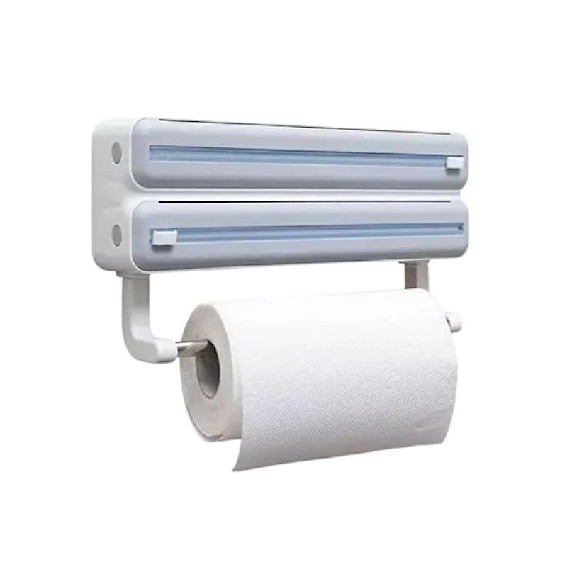 Επιτοίχια βάση ρολού κουζίνας με 2 θήκες και κόφτες