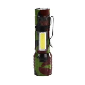 Επαναφορτιζόμενος φακός LED mini σε μαύρο χρώμα με δυνατότητα μεγέθυνσης