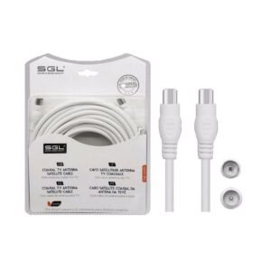Καλώδιο κεραίας τηλεόρασης Male/Female μήκους 10m σε λευκό χρώμα.