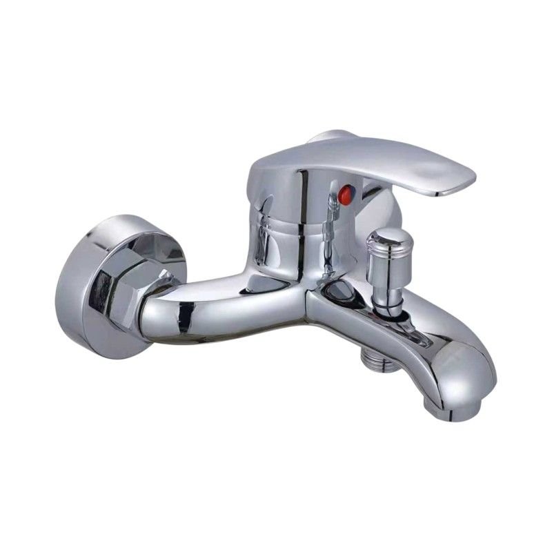 Μπαταρία θερμομεικτική λουτρού με χρωμέ φινίρισμα