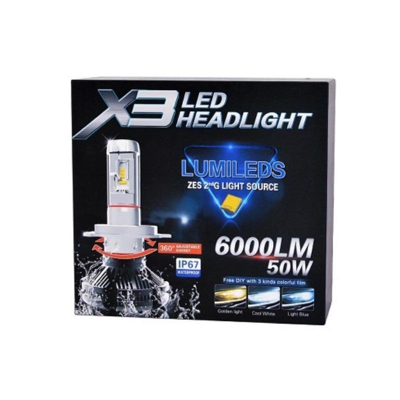 Λάμπες LED H3 X3 CREE 6000K με υψηλή φωτεινότητα