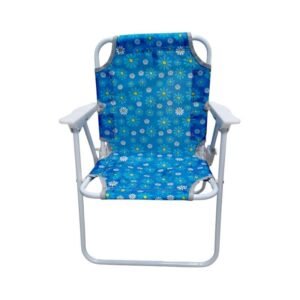 Παιδική πτυσσόμενη καρέκλα camping σε ανοιχτό μπλε με σχέδια λουλουδιών