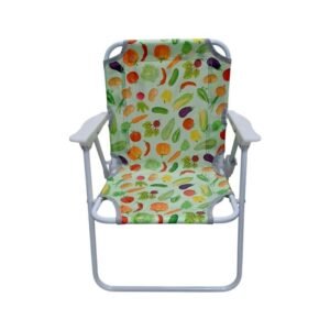 Παιδική πτυσσόμενη καρέκλα camping σε πράσινο σχέδιο με λαχανικά