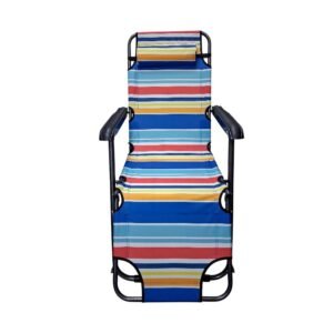 Πτυσσόμενη καρέκλα-ξαπλώστρα παραλίας σε μπλε-κίτρινο χρώμα