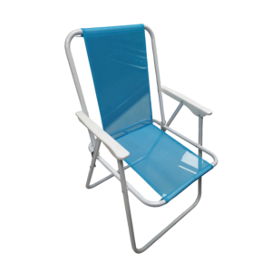 Πτυσσόμενη καρέκλα camping 1215TSL μπλε με πλάτη και μπράτσα