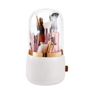 Θήκη οργάνωσης πινέλων μακιγιάζ YH2001 σε λευκό χρώμα με πολυάριθμους χώρους.