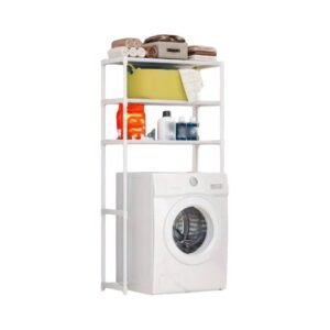 Επιδαπέδια ραφιέρα μπάνιου YX9110-3 σε λευκό χρώμα με 3 ράφια.