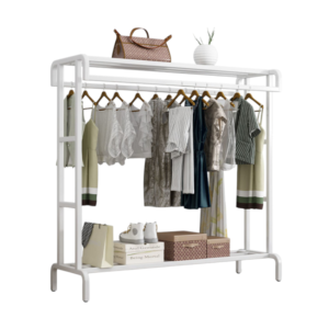 Κρεμάστρα δαπέδου με ράφι παπουτσιών TM0021 σε λευκό χρώμα