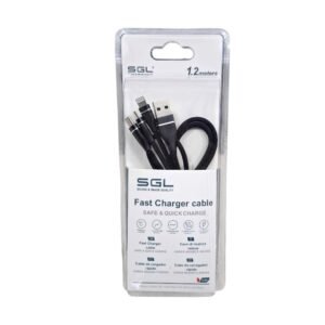 Καλώδιο φόρτισης Fast Charge 3in1 με Micro USB, Type C και Lightning.