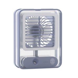 Επαναφορτιζόμενος Mini Ανεμιστήρας και Υγραντήρας σε μπλε χρώμα