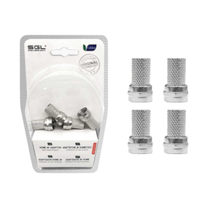 Βύσμα κεραίας TV Coaxial τύπου F - 4pcs - Silver