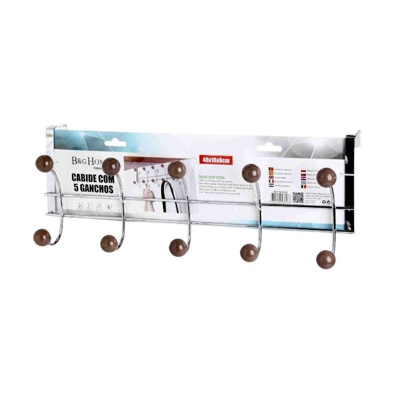 Μεταλλική κρεμάστρα πόρτας 5 θέσεων