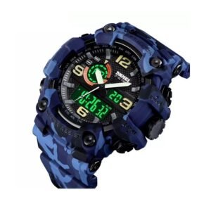 Ψηφιακό/αναλογικό ρολόι χειρός Skmei 1520 Army Blue
